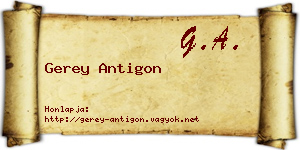 Gerey Antigon névjegykártya